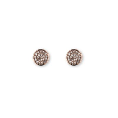 Rose gold pave crystal stud earrings